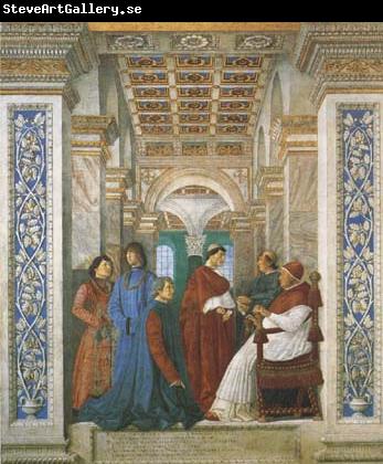 Melozzo da Forli Sixtus IV,his Nephews and his Librarian Palatina (mk08)